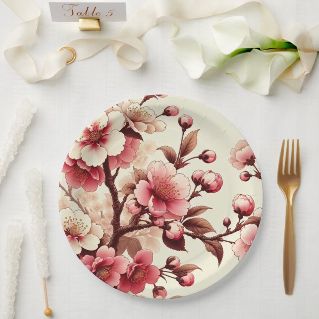 Cherry Blossom Paper Plate (Wedding)