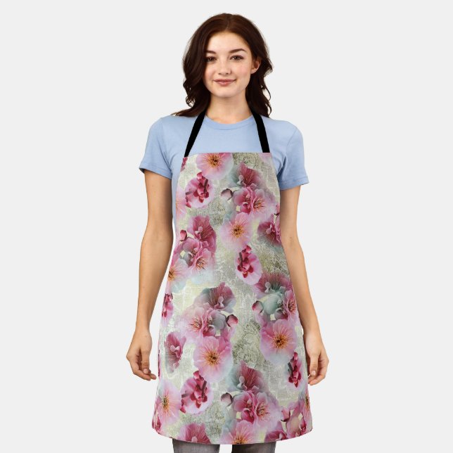 Cherry Blossom Pattern Apron (Worn)