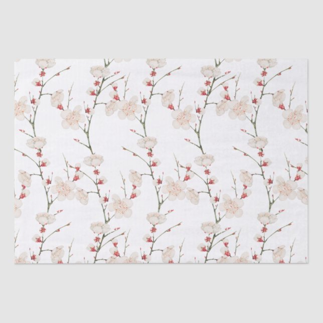 Cherry Blossom Pattern Boho  Tissue Paper (Front)