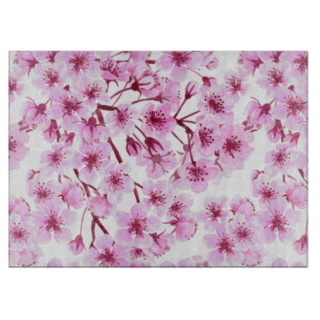 Cherry blossom pattern cutting board (Front)