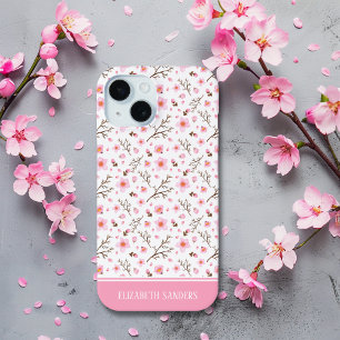 Cherry Blossom Pattern in pink tones iPhone 15 Case