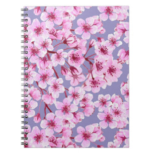 Cherry blossom pattern spiral notebook