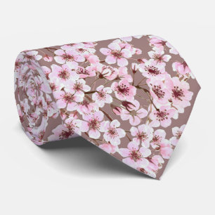 Cherry blossom pattern tie