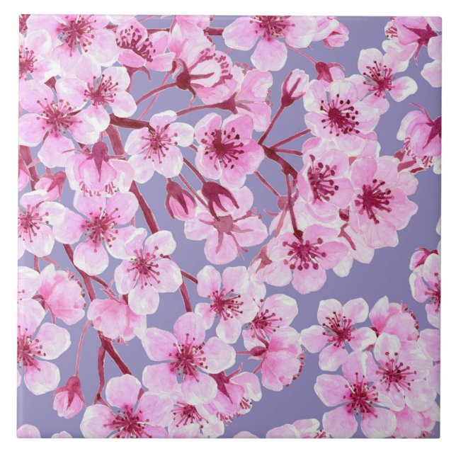 Cherry blossom pattern tile (Front)