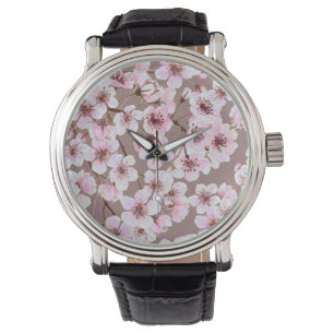 Cherry blossom pattern watch