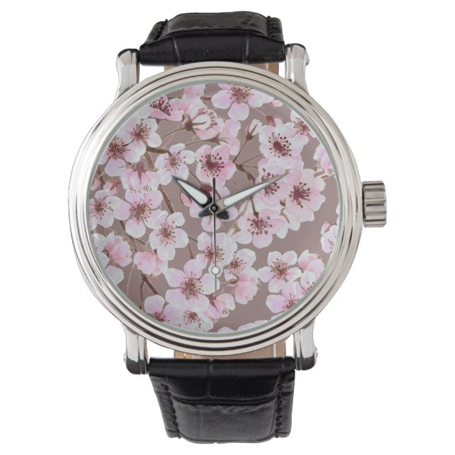 Cherry blossom pattern watch (Front)