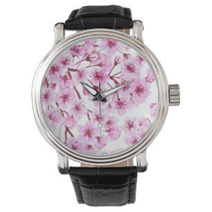 Cherry blossom pattern watch