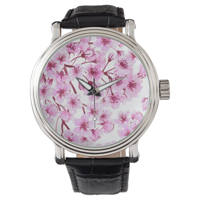 Cherry blossom pattern watch (Front)