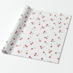 Cherry Blossom Pattern White Wrapping Paper