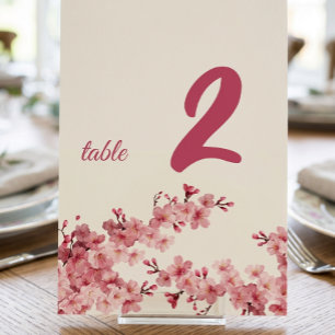 Cherry Blossom Personalised Table Number Sign