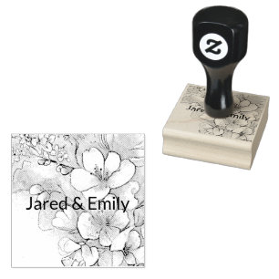 Cherry Blossom Personalized Wood Art Stamp