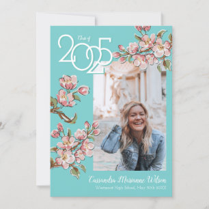 Cherry Blossom Photo Graduation Announcement