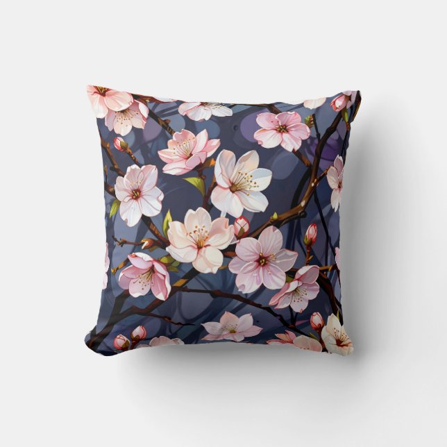Cherry Blossom Pillow. Cushion (Front)