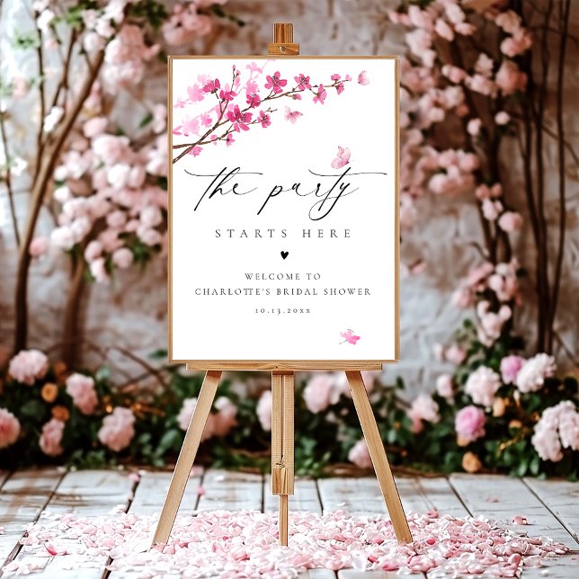 Cherry Blossom Pink Butterfly Welcome Sign (Creator Uploaded)