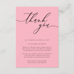 Cherry blossom pink Custom Photo Thank You Enclosure Card