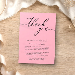 Cherry blossom pink Custom Photo Thank You Enclosure Card