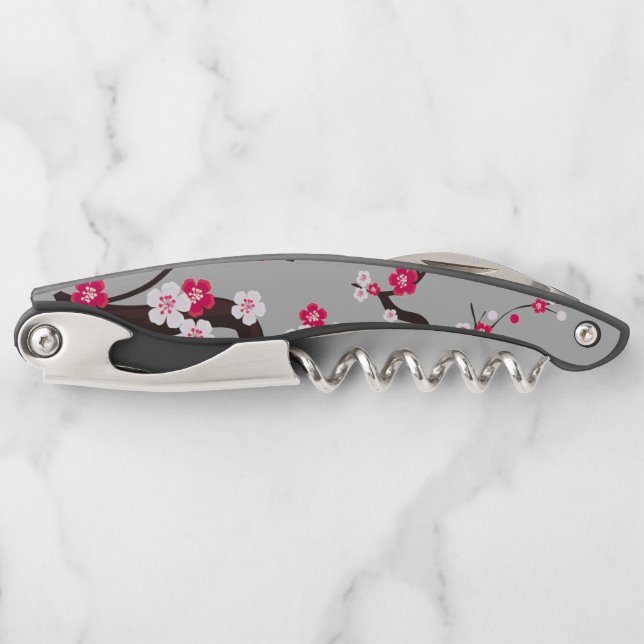 Cherry Blossom Pink   floral Corkscrew (Front)