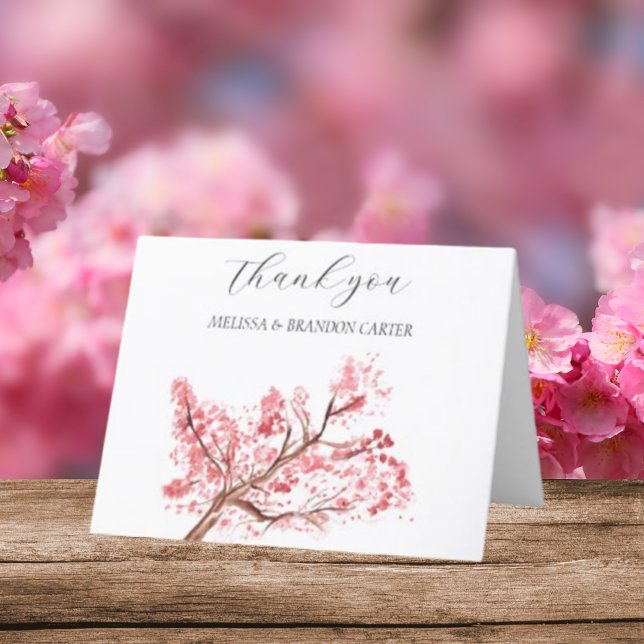 Cherry Blossom Pink Floral Wedding Thank you  (Creator Uploaded)