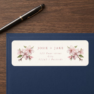 Cherry blossom pink flower return address