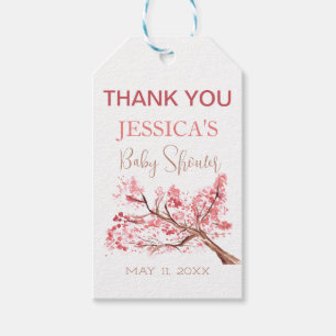 Cherry Blossom Pink Flowers Baby Shower Girl Gift Tags