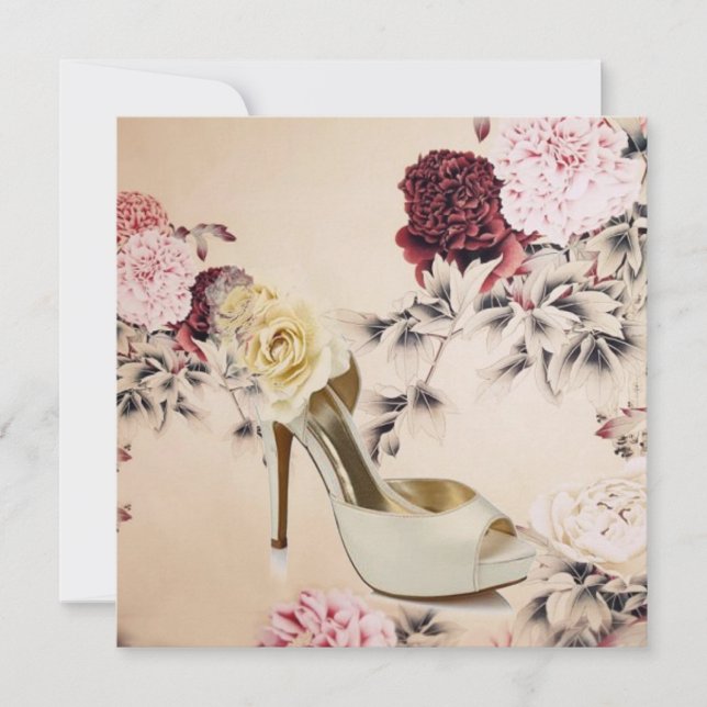 cherry blossom pink sakura bridal shower invitation (Front)