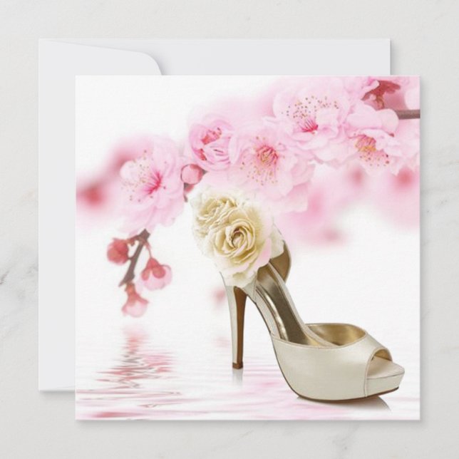 cherry blossom pink sakura bridal shower invitation (Front)