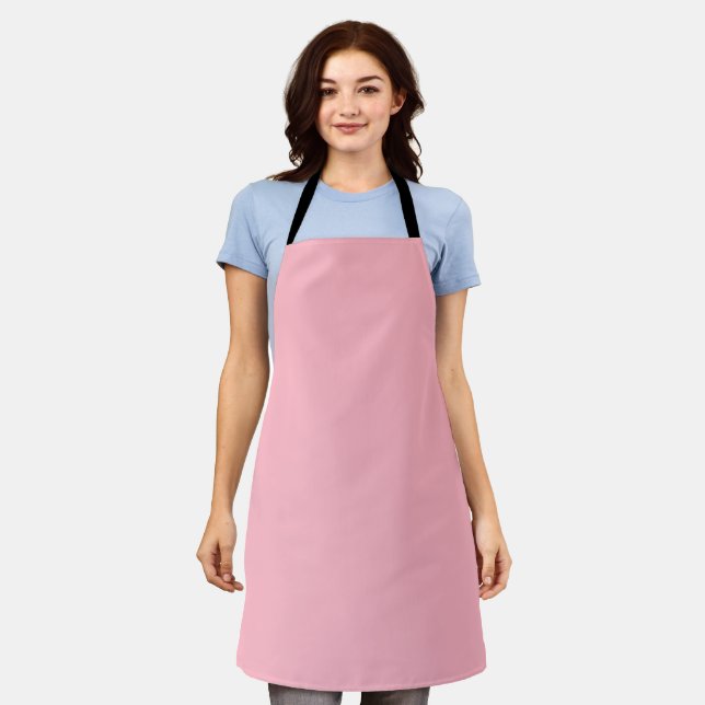 Cherry Blossom Pink Solid Colour Apron (Worn)