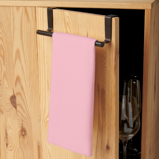 Cherry Blossom Pink Solid Colour Tea Towel (Thirds Fold)