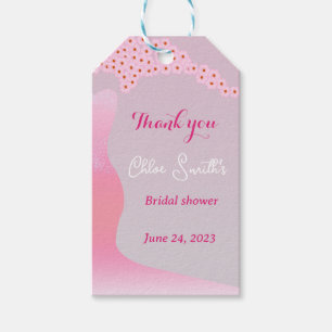 Cherry blossom pink wedding dress bridal shower gift tags