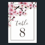 Cherry Blossom Pink Wedding Table Number Cards<br><div class="desc">Cherry Blossom Pink Wedding Table Number Cards - features a colour scheme of dark brown, pink and white with modern script and san serif fonts. View the full matching collection link found on this page to complete the look for your spring, late winter, or summer event. You'll see a collage...</div>