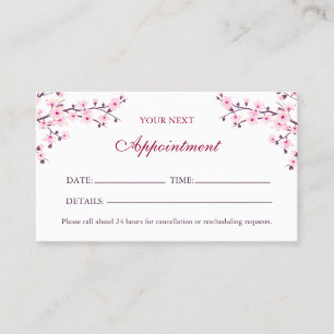 Cherry Blossom Pink White Appointment Card