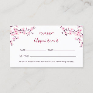 Cherry Blossom Pink White Appointment Card