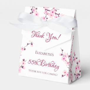 Cherry Blossom Pink White   Custom Birthday Favour Box