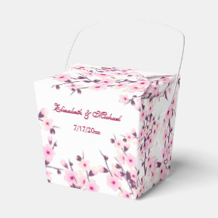 Cherry Blossom Pink White Custom Wedding Favour Bo Favour Box
