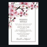 Cherry Blossom Pink White Wedding Insert Cards<br><div class="desc">Cherry Blossom Pink White Wedding Insert Cards - features a colour scheme of dark brown, pink and white with modern script and san serif fonts. View the full matching collection link found on this page to complete the look for your spring, late winter, or summer event. You'll see a collage...</div>
