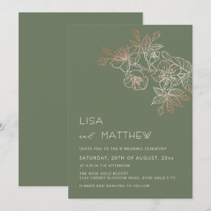 Cherry Blossom Pink White Wedding Invitation