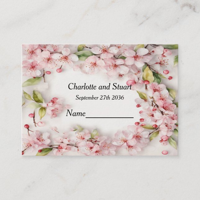 Cherry Blossom Place Card (Front)
