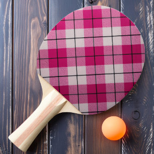 Cherry Blossom Plaid Ping Pong Paddle