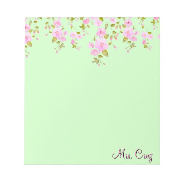 Cherry Blossom Pretty Custom  Notepad (Front)