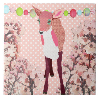 Cherry Blossom Pretty Pink Fawn Tile