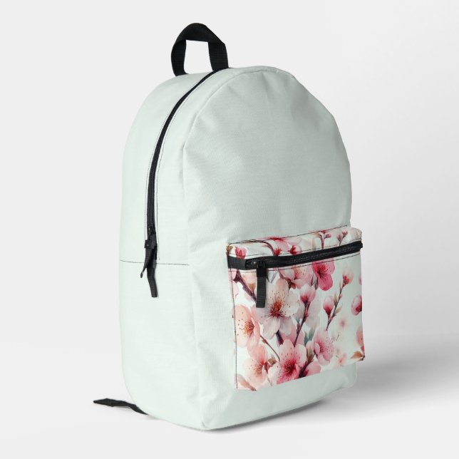 Cherry Blossom Printed Backpack (Back Corner Left)