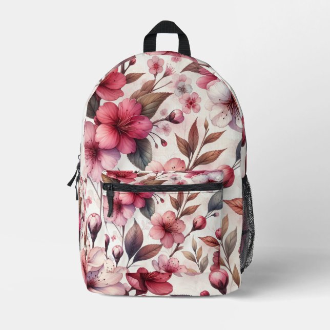 Cherry Blossom Printed Backpack (Front)