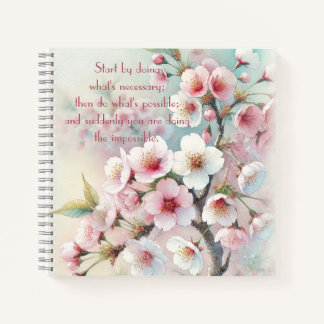 Cherry Blossom & Quote Notebook