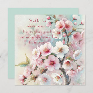 Cherry Blossom & Quote Thank You Card