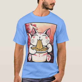 Cherry Blossom Ramen Cat Kawaii         T-Shirt