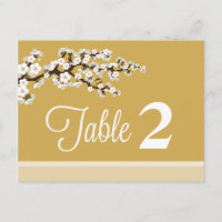 Cherry Blossom Reception Table Number Placecards