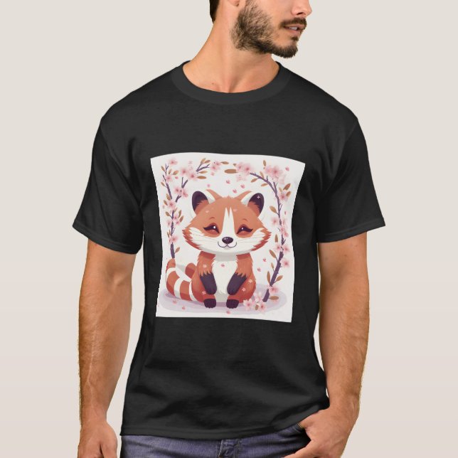 Cherry Blossom Red Panda Adorable T-Shirt (Front)