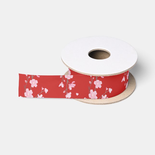 Cherry Blossom - Red Satin Ribbon (Spool)