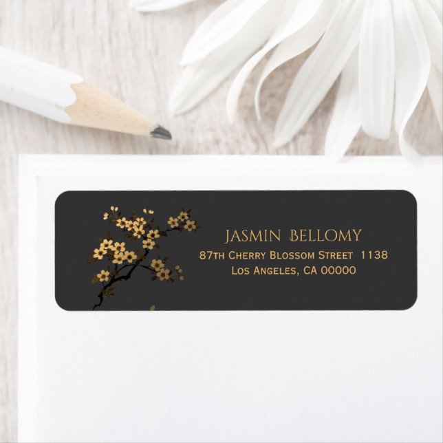 Cherry Blossom Return Address Label (Insitu)