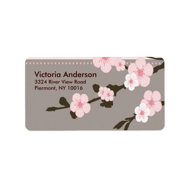 Cherry Blossom Return Address Labels. Label (Front)